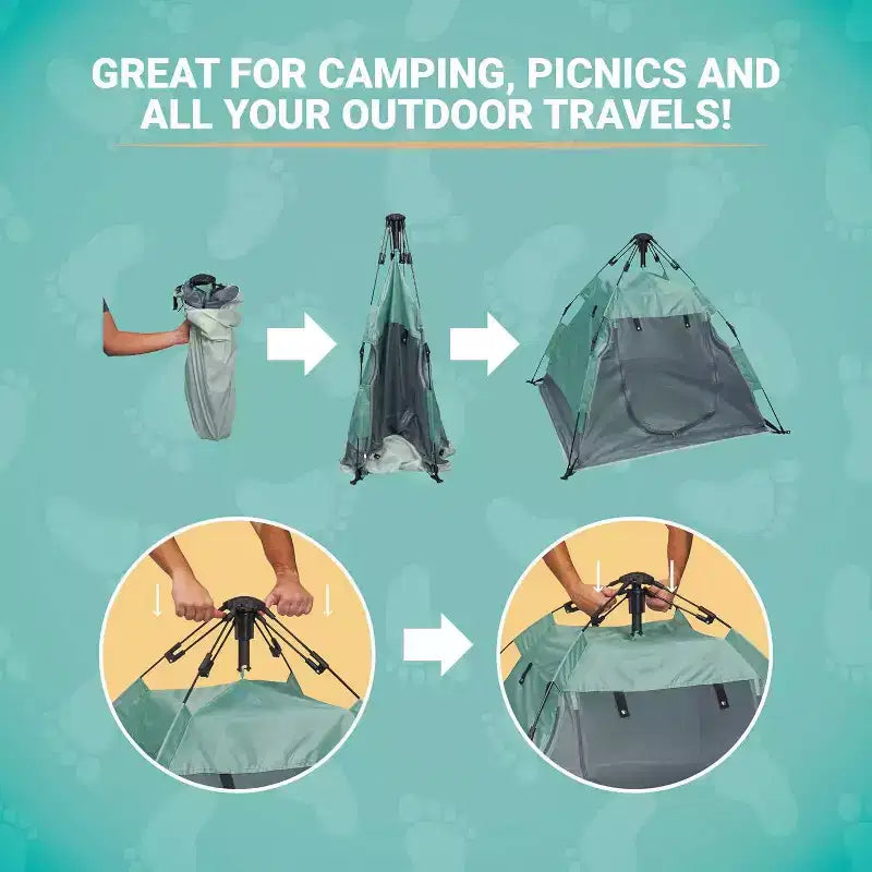Tente de camping légère et portable en forme de cosse de pois - Minuit : sac de transport, se plie pour faciliter le transport et le rangement, structure métallique