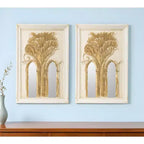 30 miroirs décoratifs encadrés en bois blanc et doré