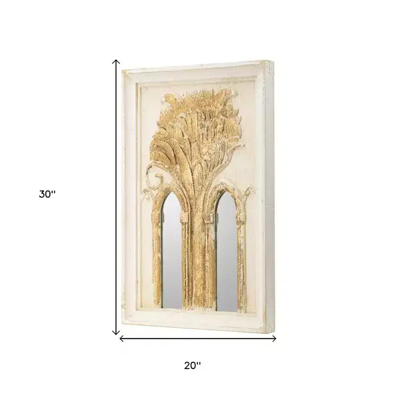 30 miroirs décoratifs encadrés en bois blanc et doré