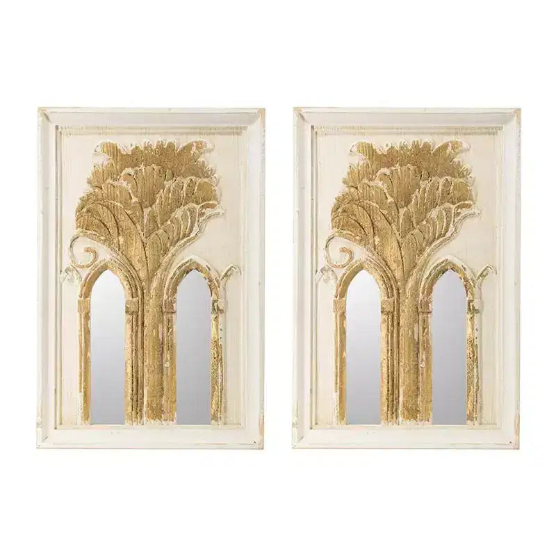 30 miroirs décoratifs encadrés en bois blanc et doré