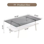 Tables basse et d'appoint, Table en verre trempé avec couche MDF, Tables modernes pour salon, Verre gris