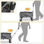 Chariot de jardin pliable portable noir de 29,3 pouces de large