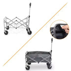 Chariot de jardin pliable portable noir de 29,3 pouces de large