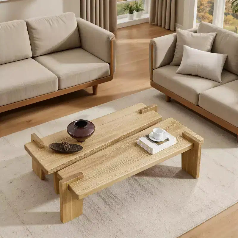 Table basse en bois de frêne massif Table basse en bois