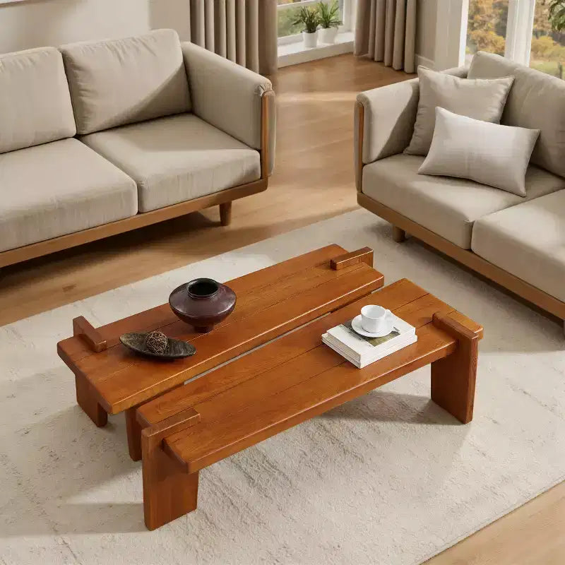Table basse en bois de frêne massif Table basse en bois