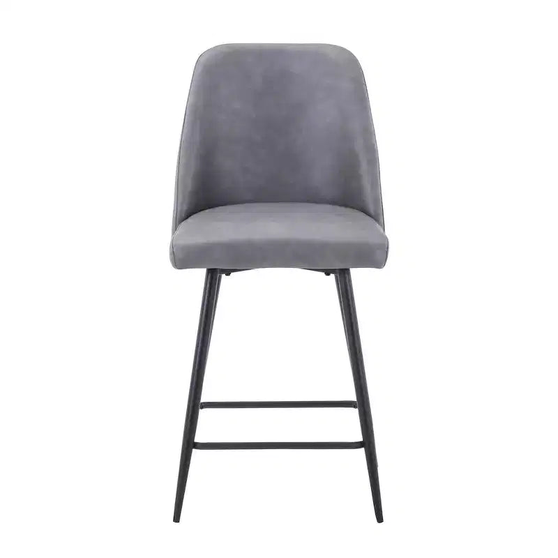 Jofran,Mid-Century Modern Faux Leather Upholstered Counter Height Barstool (Set of 2)