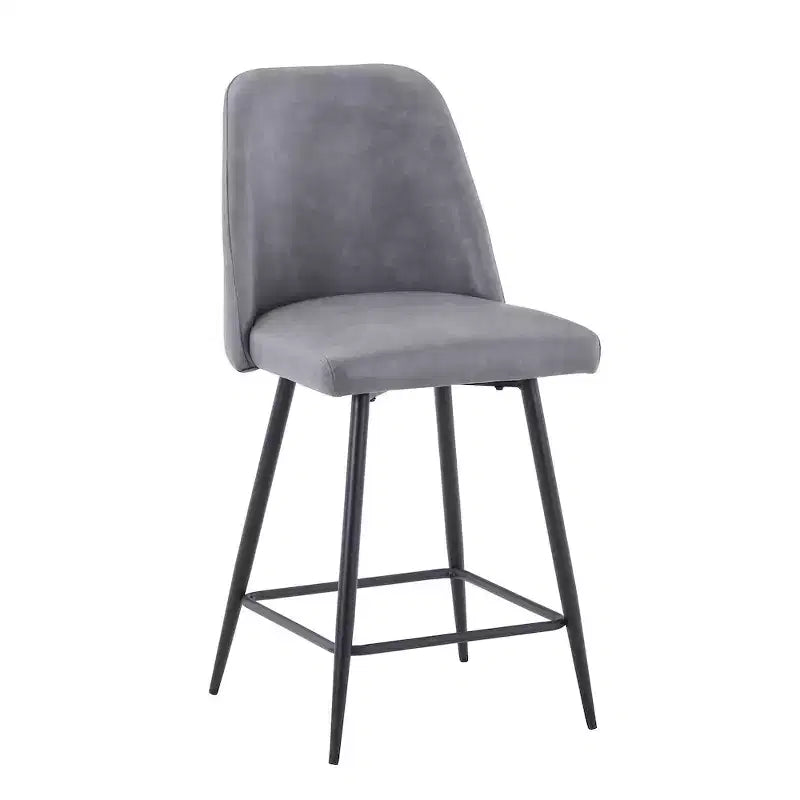 Tabouret de bar mi-siècle moderne en similicuir à hauteur de comptoir