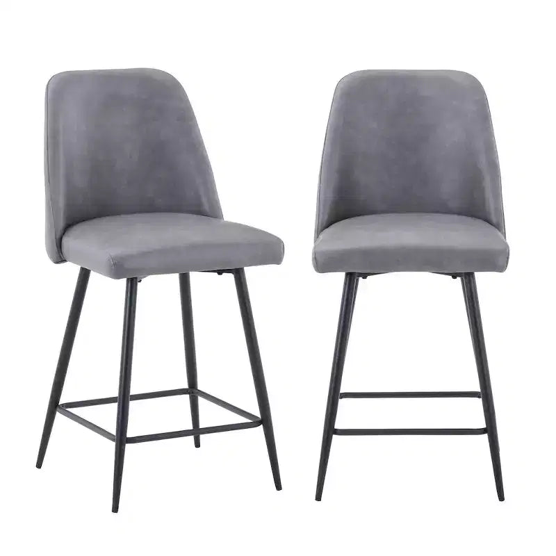 Tabouret de bar mi-siècle moderne en similicuir à hauteur de comptoir