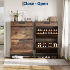 Meuble à chaussures avec tiroirs basculants, Organiseur de chaussures d'entrée avec tiroir, Meuble à chaussures étroit et discret sur pied pour l'entrée, le couloir