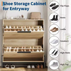 Meuble à chaussures avec tiroirs basculants, Organiseur de chaussures d'entrée avec tiroir, Meuble à chaussures étroit et discret sur pied pour l'entrée, le couloir