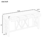 Console moderne entrecroisée avec 4 tiroirs spacieux