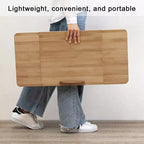 Support pour ordinateur portable pour lit, bureau en bambou pour genoux, hauteur et angle réglables, plateau pliable pour canapé, canapé, sol pour travailler, dessiner, lire, manger