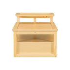 Table basse moderne avec étagère de rangement, double plateau et tiroir en rotin pour salon