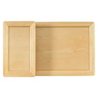 Table basse moderne avec étagère de rangement, double plateau et tiroir en rotin pour salon