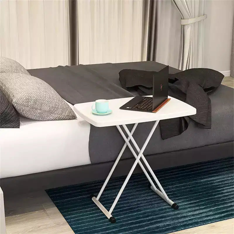 Folding Table, Adjustable Rectangular Dining Table, Simple Bedside Plastic Square Table, for Party, Dining, Events, Picnic Indoor, Outdoor, Camping