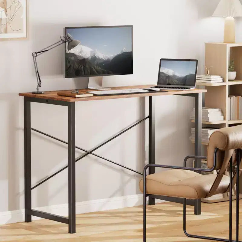 32 petits bureaux informatiques – Table d'écriture de bureau à domicile renforcée en forme de X, style simple et moderne