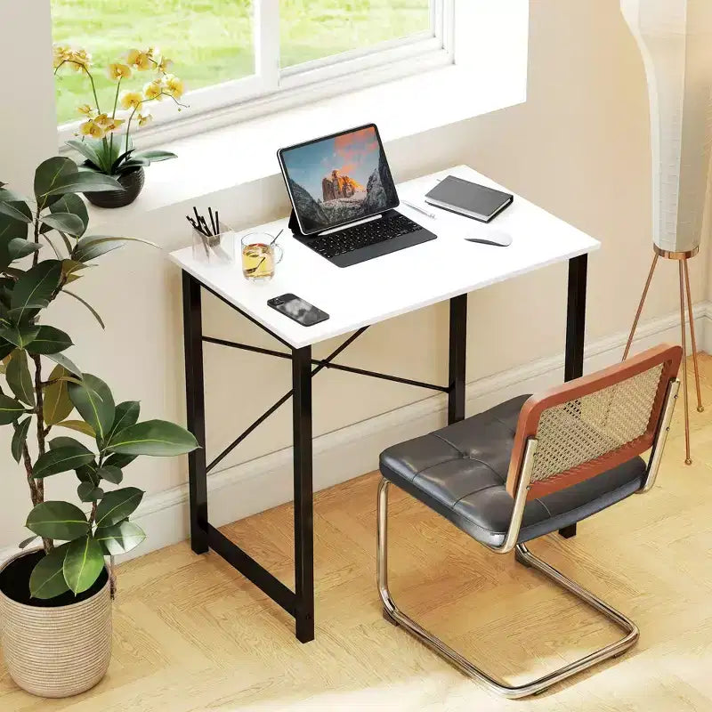 32 petits bureaux informatiques – Table d'écriture de bureau à domicile renforcée en forme de X, style simple et moderne