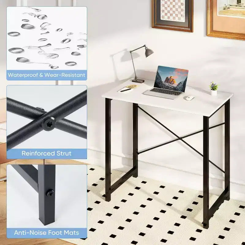 32 petits bureaux informatiques – Table d'écriture de bureau à domicile renforcée en forme de X, style simple et moderne