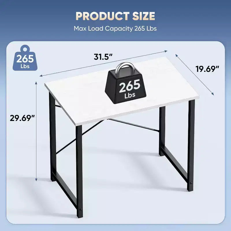 32 petits bureaux informatiques – Table d'écriture de bureau à domicile renforcée en forme de X, style simple et moderne
