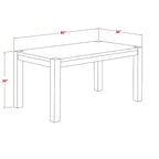 Table à manger moderne Belmont 5 pièces - 4 chaises de salle à manger, table à manger en bois - Siège en tissu de lin gris, dossier haut (Finition Noyer Antique)