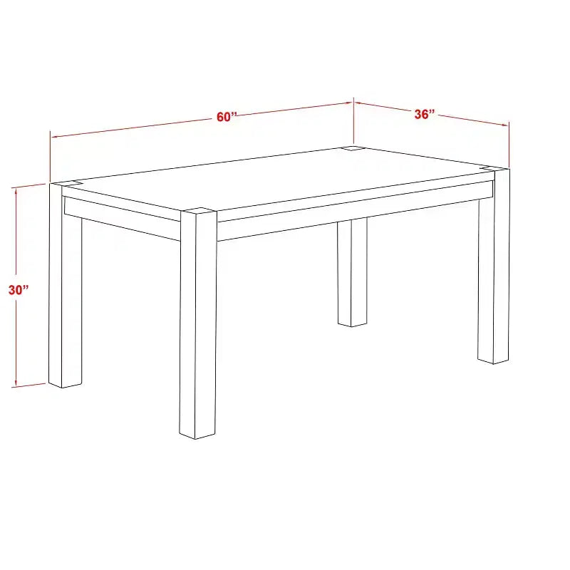 Table à manger moderne Belmont 5 pièces - 4 chaises de salle à manger, table à manger en bois - Siège en tissu de lin gris, dossier haut (Finition Noyer Antique)