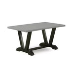 Salle à manger 7 pièces Belmont – 6 chaises de salle à manger et une table rectangulaire, finition ciment et noir