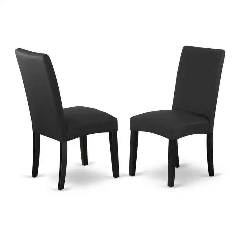 Salle à manger 7 pièces Belmont – 6 chaises de salle à manger et une table rectangulaire, finition ciment et noir