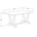 Salle à manger 7 pièces Belmont – 6 chaises de salle à manger et une table rectangulaire, finition ciment et noir