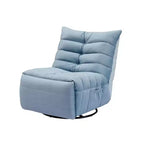 Fauteuil de relaxation moderne 61" avec poche latérale, capacité de charge 220lbs, chaise longue paresseuse en velours bleu lac