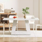 Grande table à manger rectangulaire de ferme avec base de piédestal robuste, table de cuisine minimaliste pour salle à manger, coin-repas