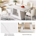 Grande table à manger rectangulaire de ferme avec base de piédestal robuste, table de cuisine minimaliste pour salle à manger, coin-repas