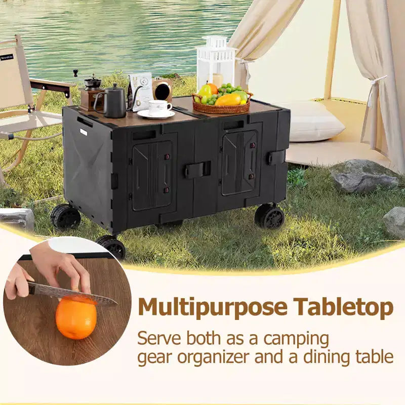 Grand chariot utilitaire pliable avec 2 caisses de rangement à 2 niveaux 5 roues rotatives Métal Noir/Rose/Blanc