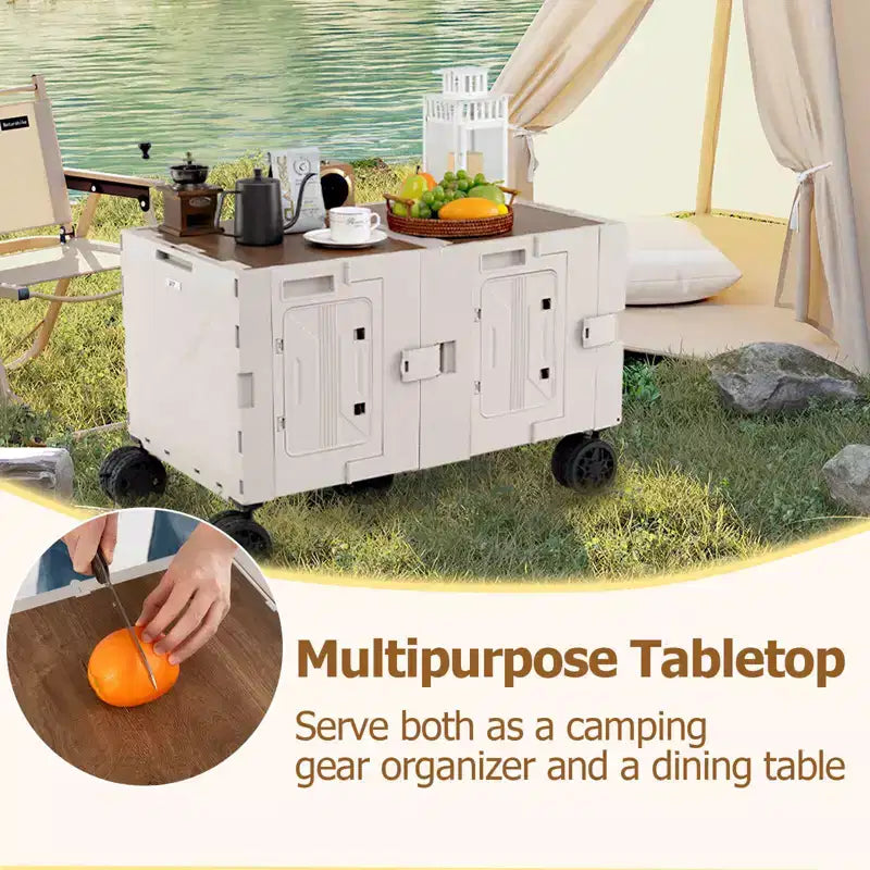 Grand chariot utilitaire pliable avec 2 caisses de rangement à 2 niveaux 5 roues rotatives Métal Noir/Rose/Blanc