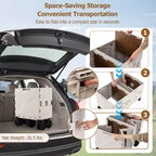 Grand chariot utilitaire pliable avec 2 caisses de rangement à 2 niveaux 5 roues rotatives Métal Noir/Rose/Blanc