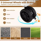 Grand chariot utilitaire pliable avec 2 caisses de rangement à 2 niveaux 5 roues rotatives Métal Noir/Rose/Blanc