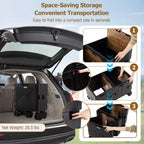 Grand chariot utilitaire pliable avec 2 caisses de rangement à 2 niveaux 5 roues rotatives Métal Noir/Rose/Blanc