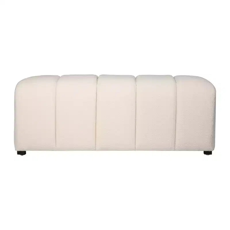 Jofran,Tess Contemporary Modern Ivory Boucle Upholstered Plush Bench