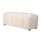 Banc somptueux rembourré en bouclé ivoire moderne contemporain Tess