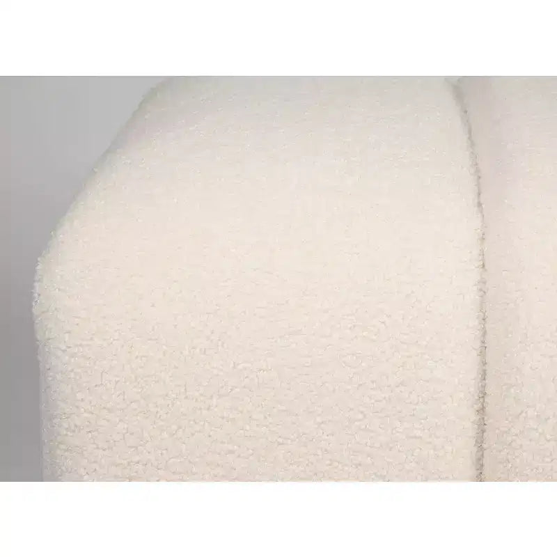 Banc somptueux rembourré en bouclé ivoire moderne contemporain Tess