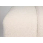 Banc somptueux rembourré en bouclé ivoire moderne contemporain Tess
