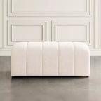 Banc somptueux rembourré en bouclé ivoire moderne contemporain Tess