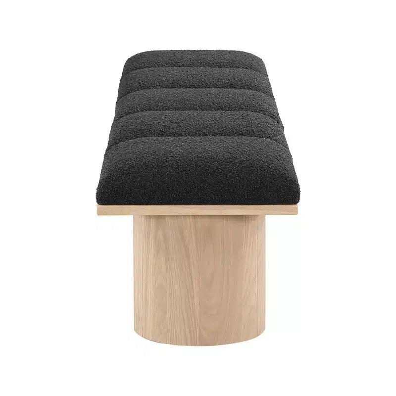 Banc en tissu bouclé noir Pavilion