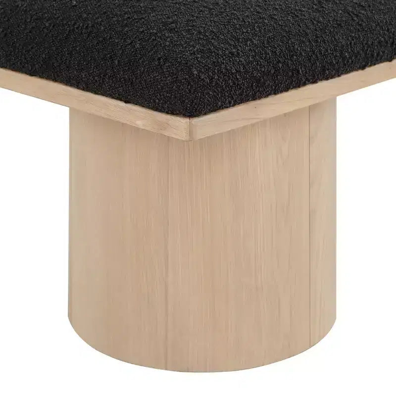 Banc en tissu bouclé noir Pavilion