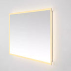 Miroir rectangulaire Houston 24 en aluminium et LED - LMR1003 - Argent/Blanc - Safavieh