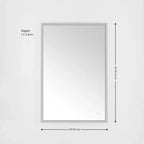 Miroir rectangulaire Houston 24 en aluminium et LED - LMR1003 - Argent/Blanc - Safavieh