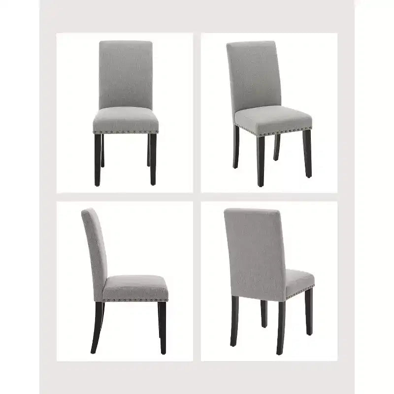 Chaises de salle à manger ergonomiques modernes rembourrées en tissu avec dossier incurvé, pieds en bois robustes pour salle à manger, cuisine, bureau
