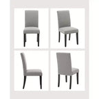 Chaises de salle à manger ergonomiques modernes rembourrées en tissu avec dossier incurvé, pieds en bois robustes pour salle à manger, cuisine, bureau