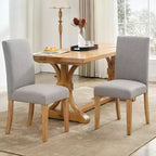 Chaises de salle à manger ergonomiques modernes rembourrées en tissu avec dossier incurvé, pieds en bois robustes pour salle à manger, cuisine, bureau