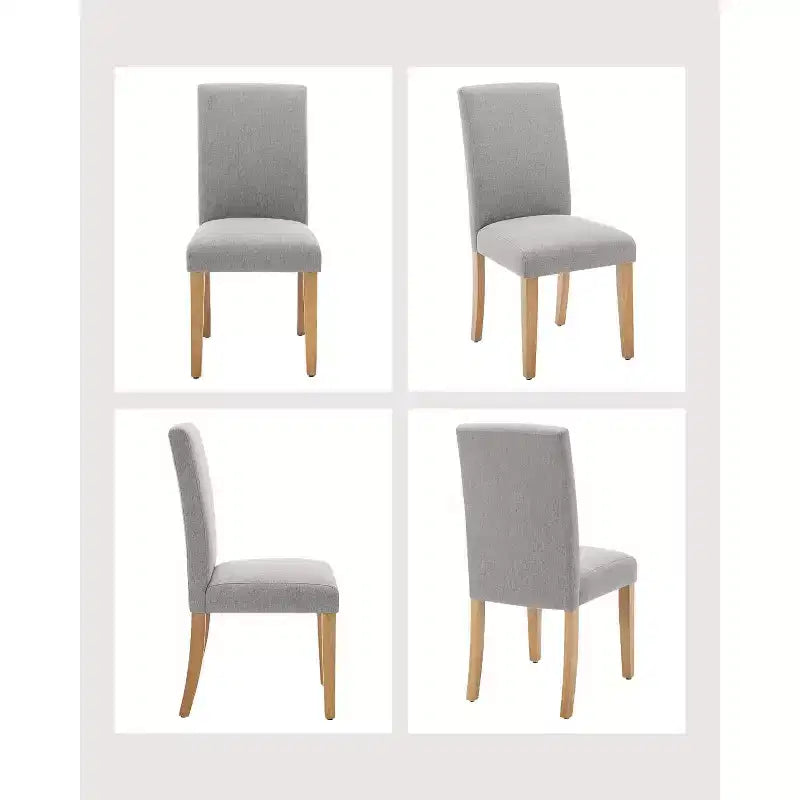 Chaises de salle à manger ergonomiques modernes rembourrées en tissu avec dossier incurvé, pieds en bois robustes pour salle à manger, cuisine, bureau