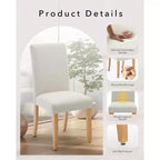 Chaises de salle à manger ergonomiques modernes rembourrées en tissu avec dossier incurvé, pieds en bois robustes pour salle à manger, cuisine, bureau